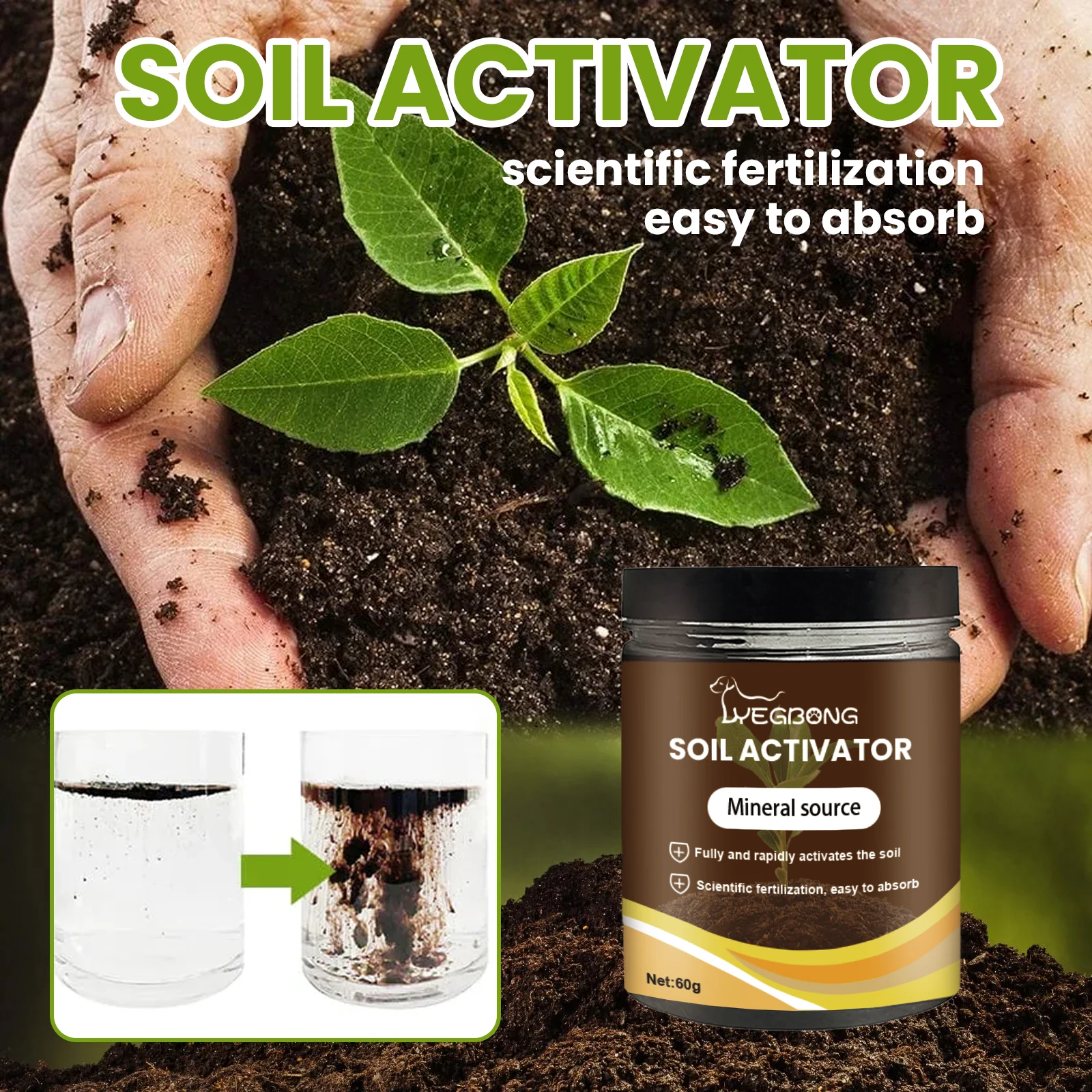 

Soil Activator Mineral Source Garden Nutrient Soil Loosen Soil Prevent Compaction Promote Root Health Growth Flower Fertilizer