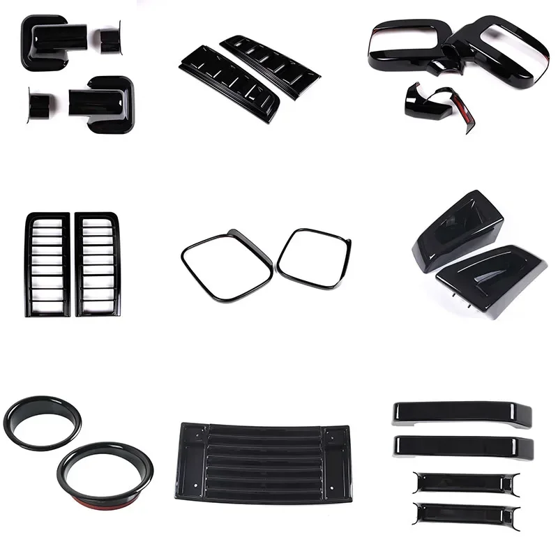 ABS Glossy Black For Hummer H2 2003-2009 Car front fog lamp cover exterior rearview mirror cover decorative sticker accessories