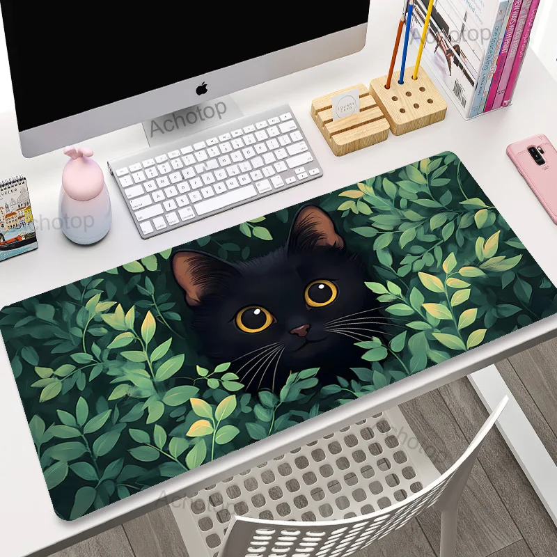 

Green Plant Large Gaming Mousepad XXL Gamer Mouse Pad For Office Long Table Mat Kawaii Flower Desk For Teen Girls Big Desk Mat