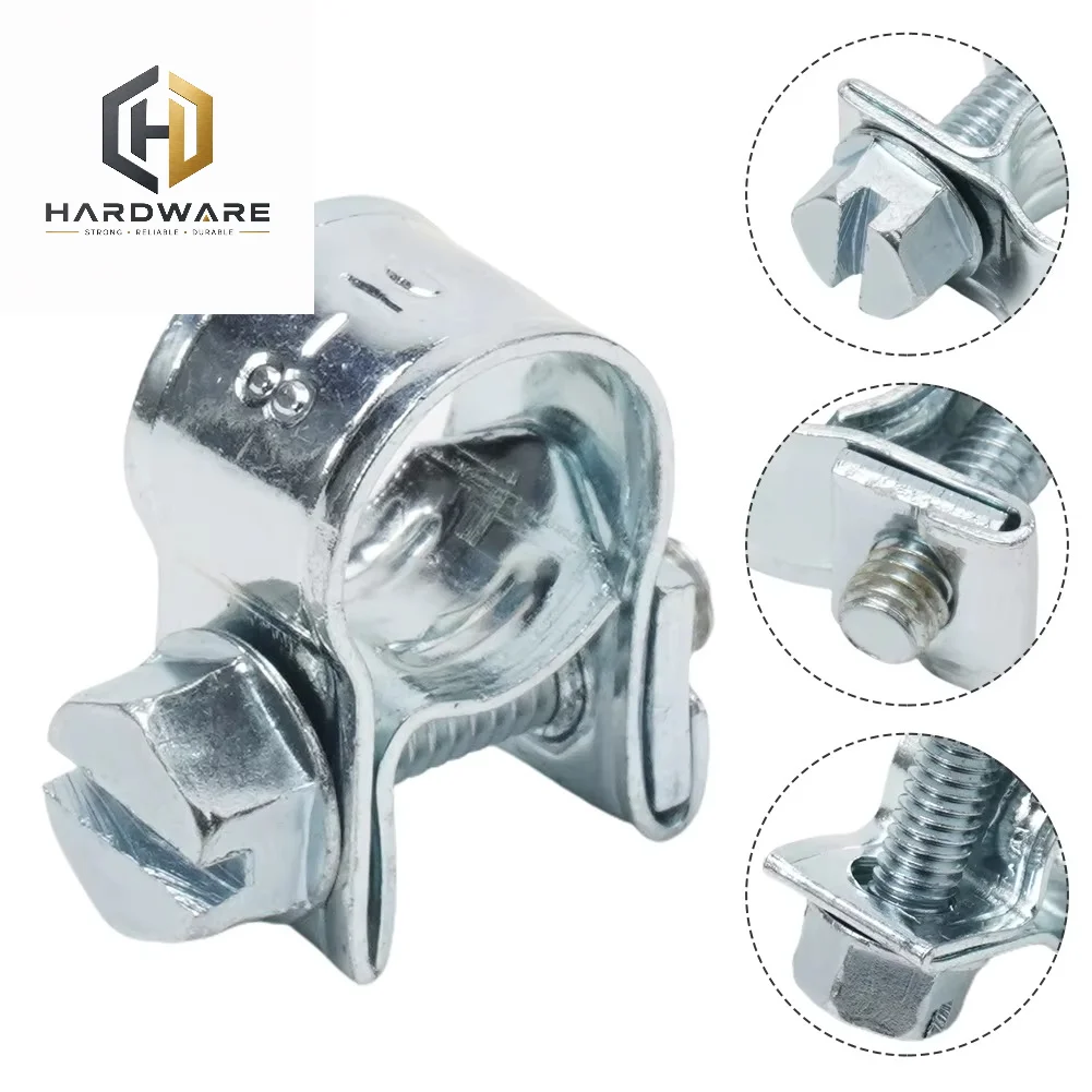 5PCS Hose Clips Fuel Line Jubilee Clamp Diesel Petrol Pipe Coolant Radiator Tube Clamp Carbon Steel Fastener Household Tools