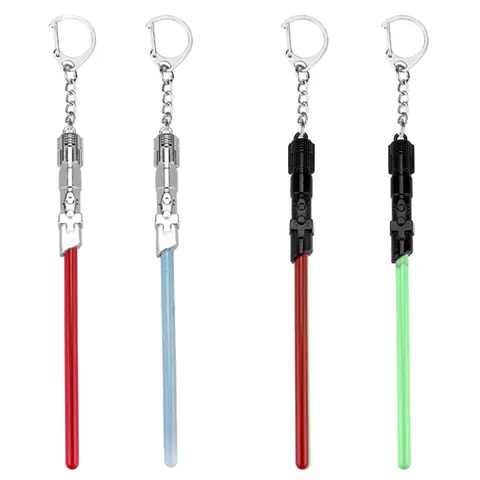 Cool Spaceship Keychains Lightsaber Metal Pendant Keyring Car Key Holder Cosplay Jewelry for Men Chaveiro Gift
