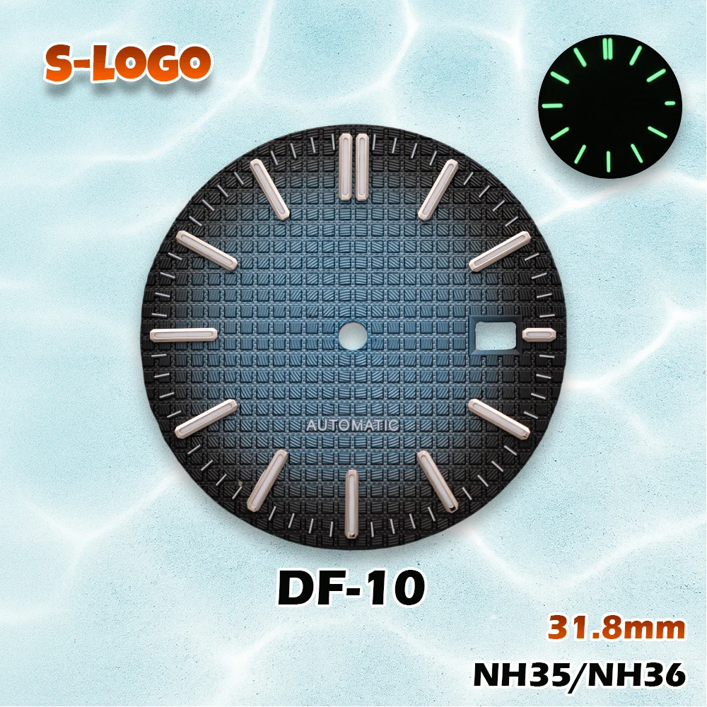 Man watch 31.8mm Royal Oak Dial S Logo Mod NH36/NH35 movements Green Luminous Watches for men Watch Modification Accessories