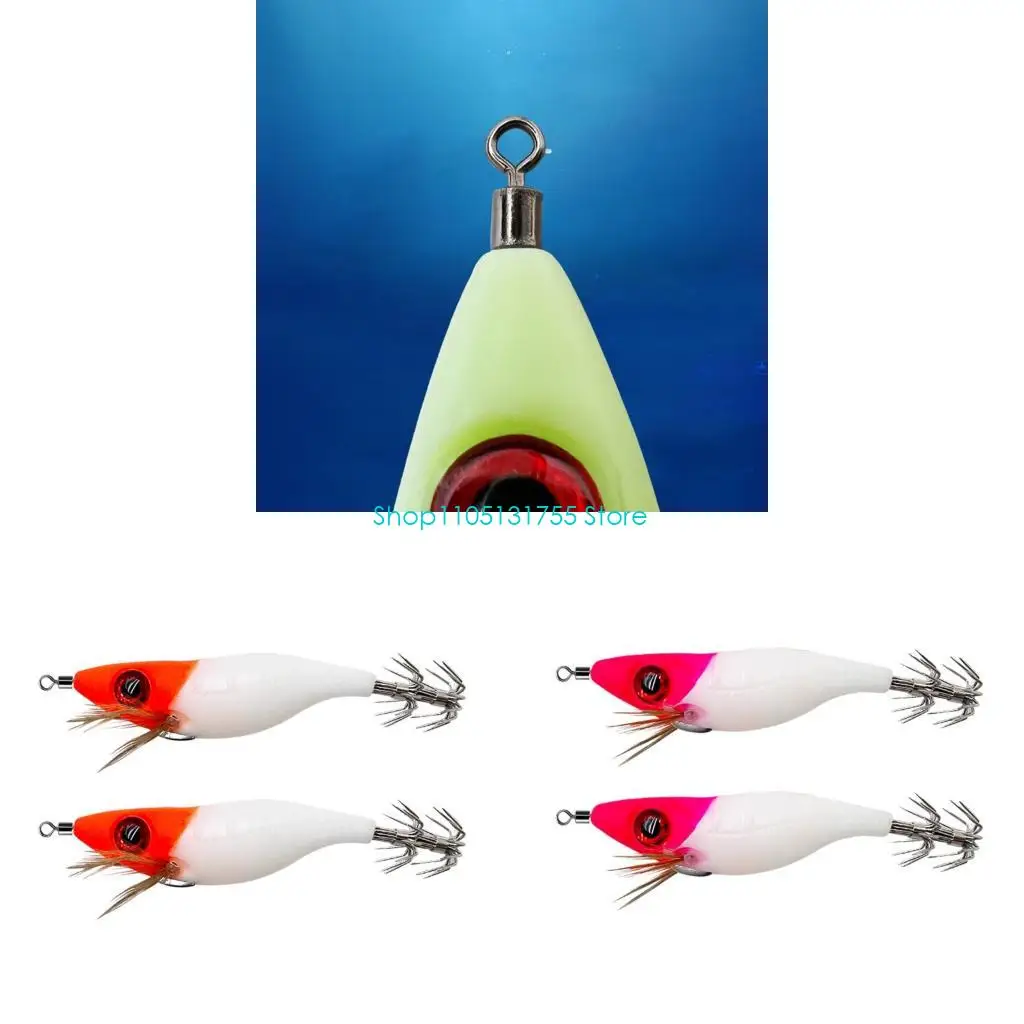 

K0EF Saltwater Freshwater Angling Shrimp Cuttlefish Jig Hook Lures Round Belly Squid Jig Fishing Lures with Shrimp Designs