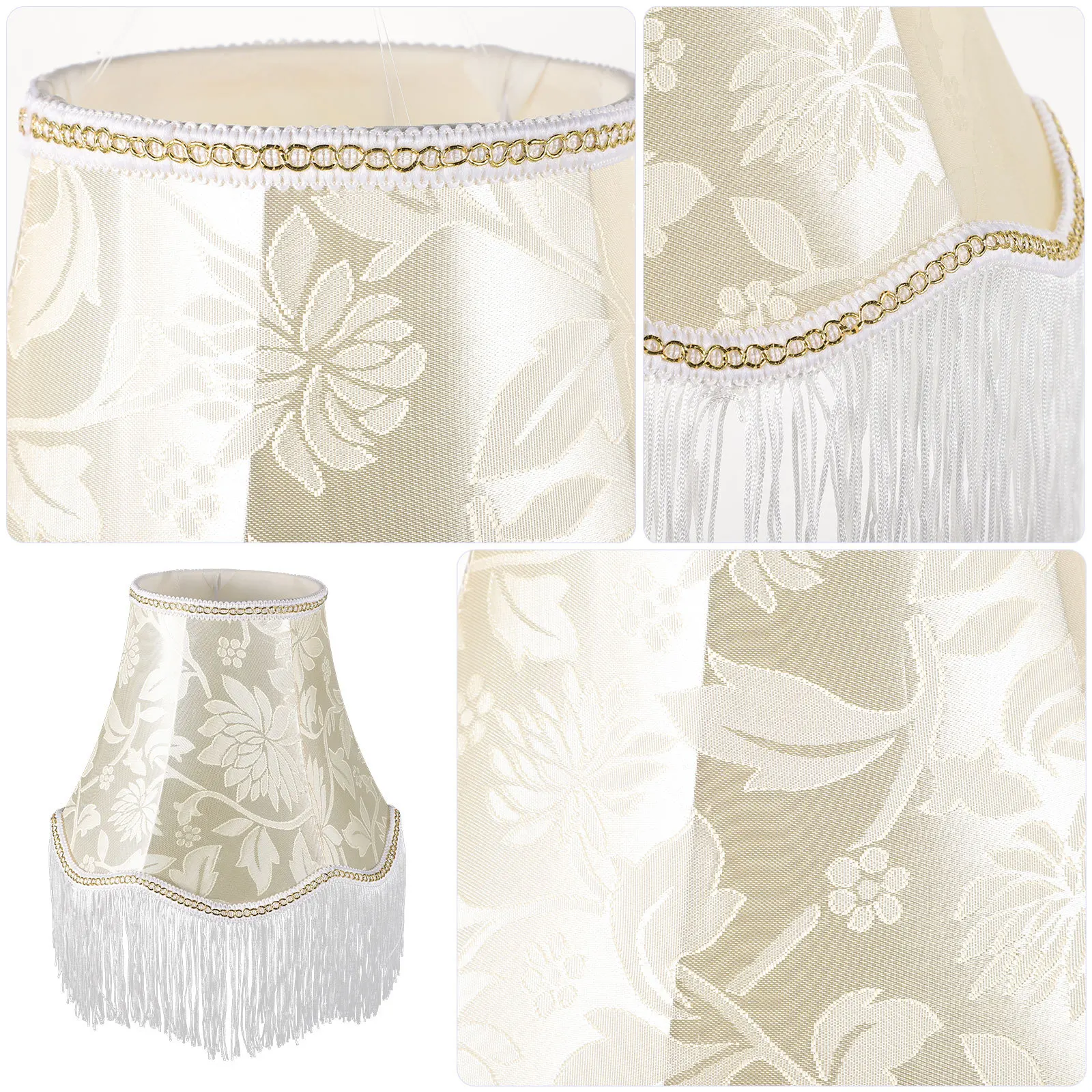 

Cloth Art Lampshade Elegant Fringe Trim Victorian Lamp Shade for Bedroom Living Room Table Lamp Vintage Decorative Lampshades