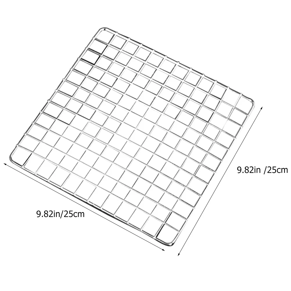 رف تبريد من الفولاذ المقاوم للصدأ، شبكة خبز شديدة التحمل للبيتزا والكوكيز والكعك وتصريف الزيت وتخزين البطاطس المقلية والشواء #3