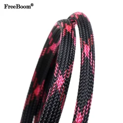 1~50m Black Pink PET Braid Sleeve 2/4/6/8/10/12/16mm High Density Sleeving Snake Skin Cable Wrap Sheath For Electric Cables