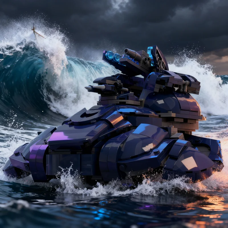 

813pcs MOC T26 Zurdo Pattern Wraith Mortar Tank Halo Space Model Building Blocks Creative Gift DIY Display Decor Adult Premium