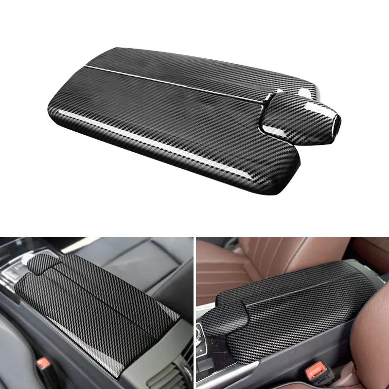 

Carbon Fiber Texture Car Styling Center Control Armrest Box Panel Trim Cover For Mercedes Benz E Class W212 2010 - 2014 2015