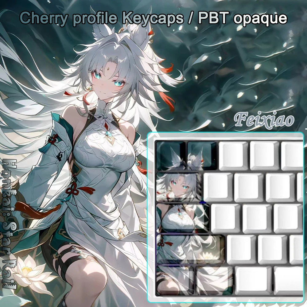 7Keys Honkai Star Rail FeiXiao Keycap PBT Acheron Firefly Keycaps Cartoon Anime Gaming HD Print Key Caps For Mechanical Keyboard