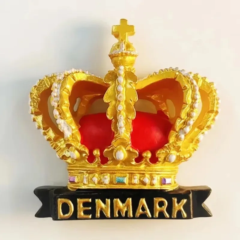 Denmark Travelling Souvenirs Crown Fridge Stickers Home Decoration Wedding Gifts Danmark Mermaid Refrigerator Magnetic Stickers