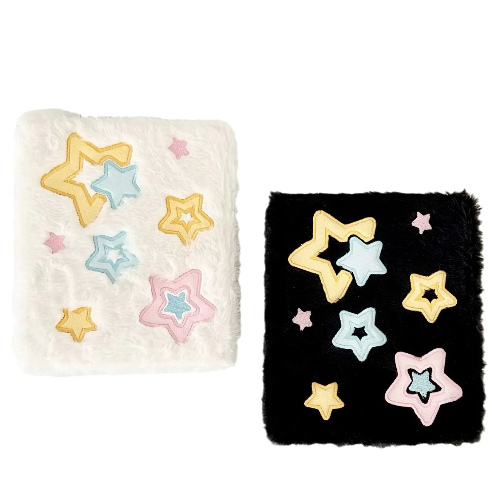 Y2K Style Star Embroidery Binder Album With 10pcs Sleeves Soft Plush Postcards Collect Book Kpop Album