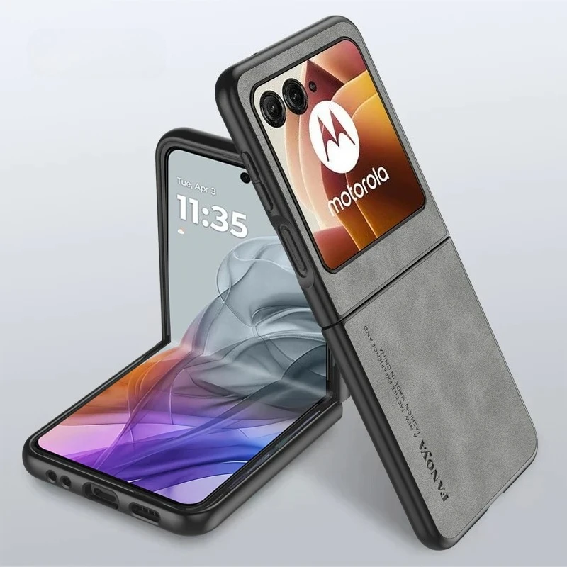 Hülle für Motorola Razr + 2024 Razr Ultra 2025 2026 Razr 70 60 50 Ultra 40 Schafsleder PU-Leder Matt Silikon Cover Funda – Detail 6