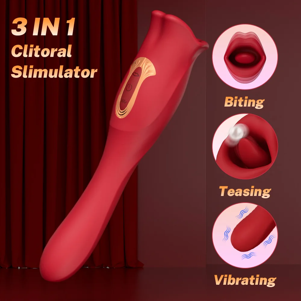 Tongue Licking Vibrator for Women Biting Oral Clitoris Nipple Stimulator Vagina Vibrator Female Masturbator Women Sex Toy