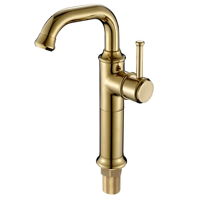 Vidric European brass Gold-plated Bathroom faucet, height up basin faucet hot&cold mixer tap bacia torneira