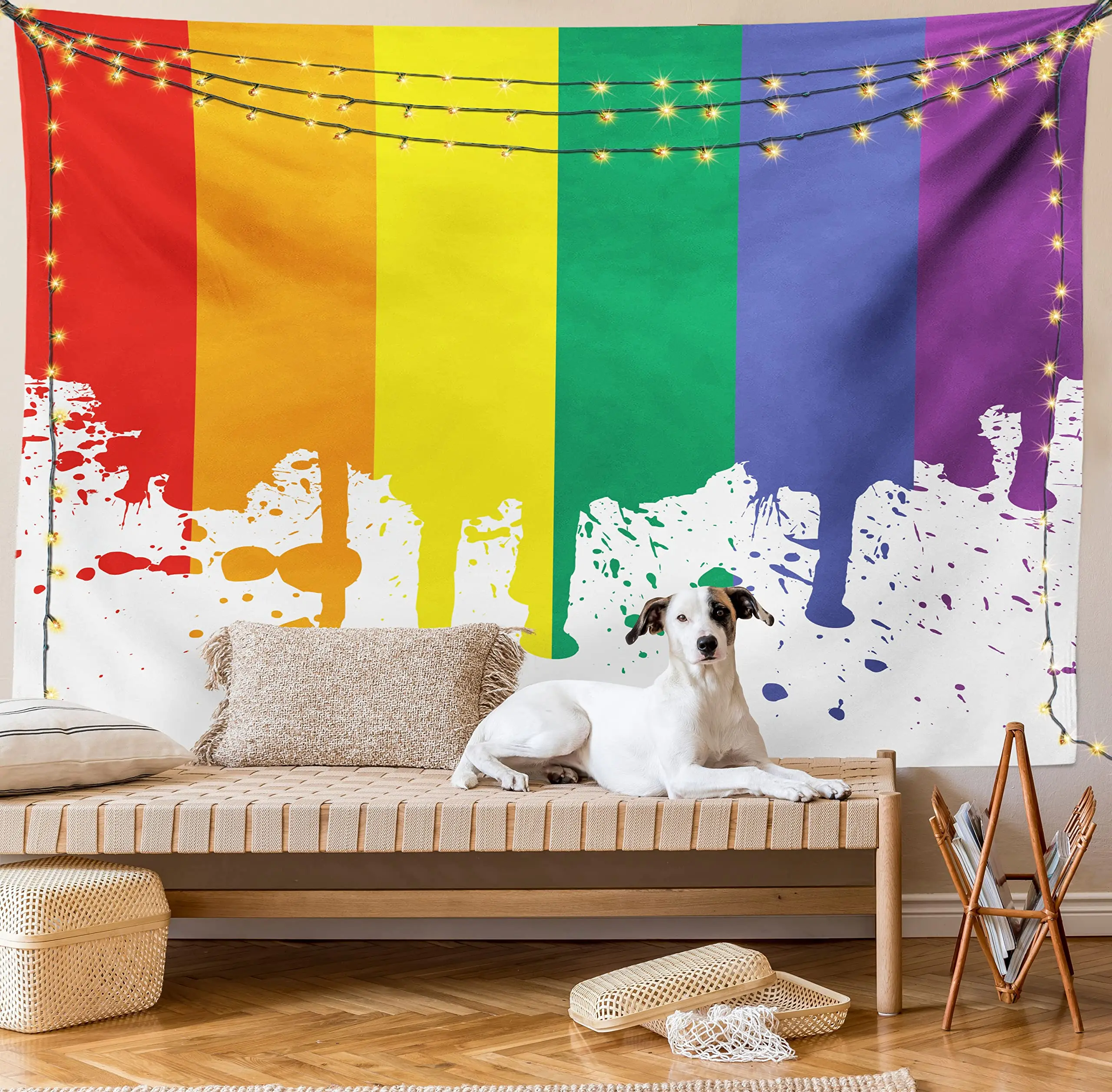 Rainbow Tapestry Support Pride Wall Hanging Freedom Love Color Tapestries Bedroom Living Room Dorm Wall Decor Background Cloth