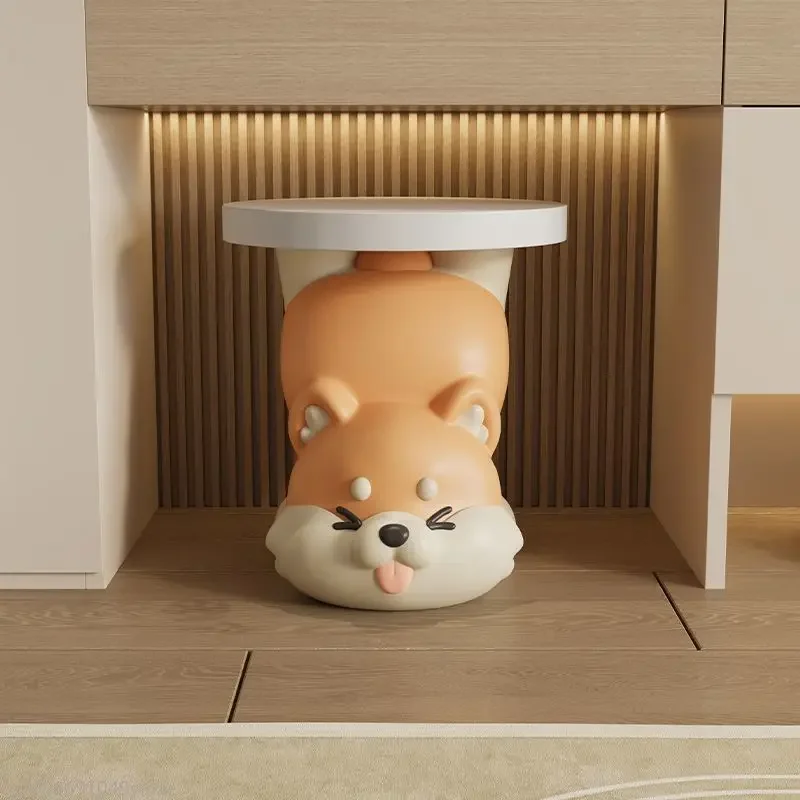 Cute Shiba Inu Resin Shoe Stool Creative Entrance Door Home Decor Birthday Housewarming Gift