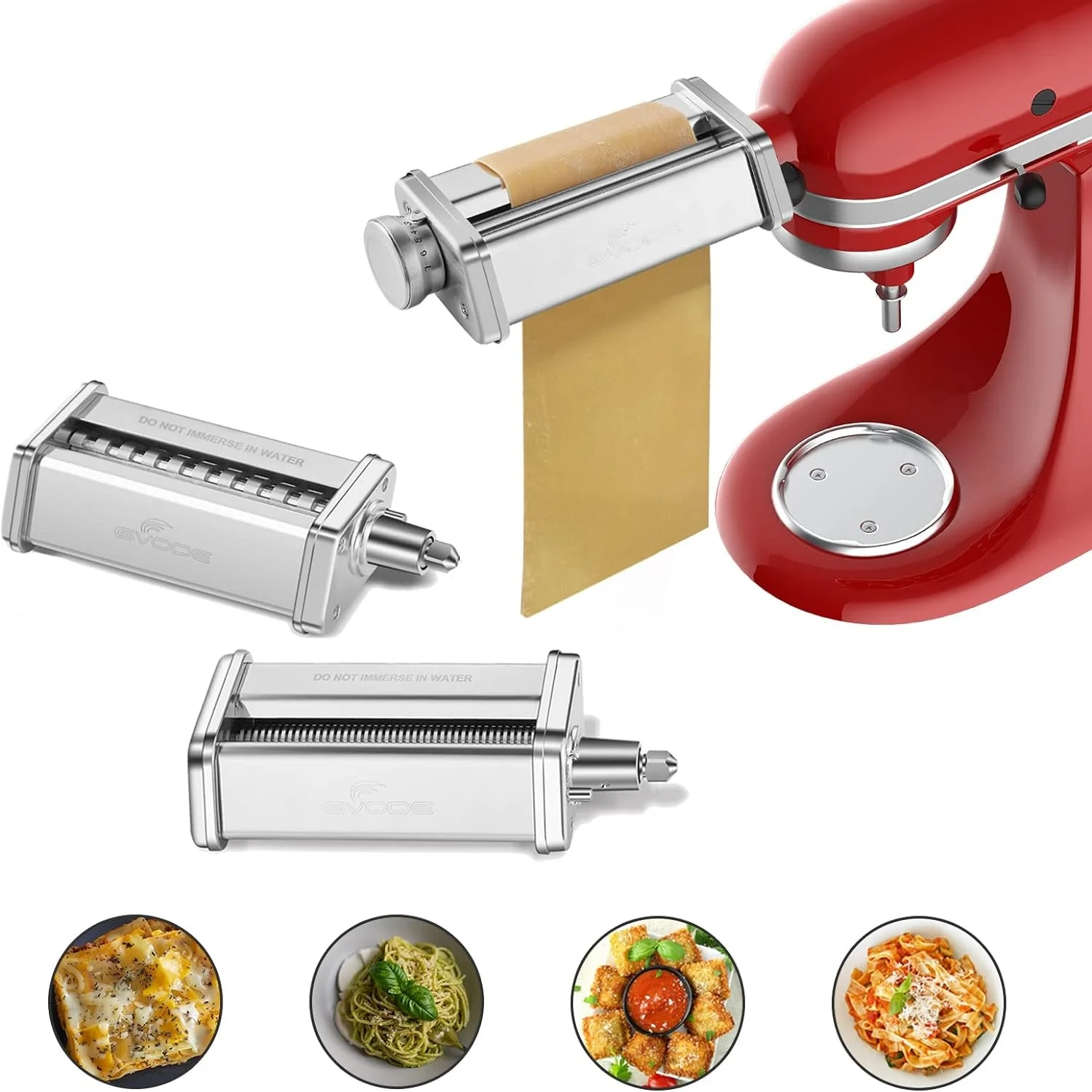 Accesorio de Pasta para KitchenAid, mezclador de pie, incluye rodillo de hoja de Pasta, cortador de espagueti y cortador de Fettuccine, fabricante de Pasta