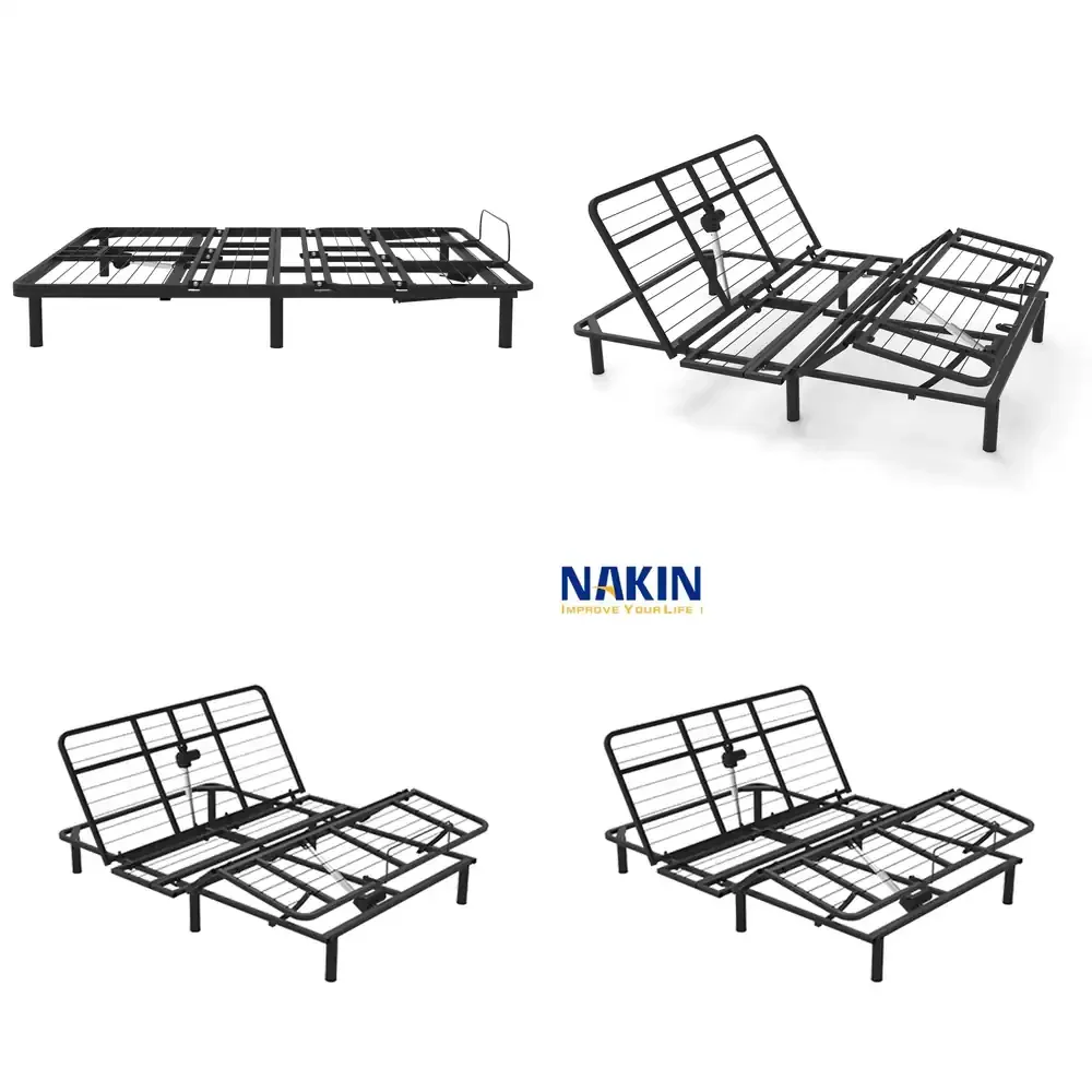 

Smart Modern Electric Foldable Metal Bed Frame for King Size Bed Base with Wireless Remote Control Adjustable Height