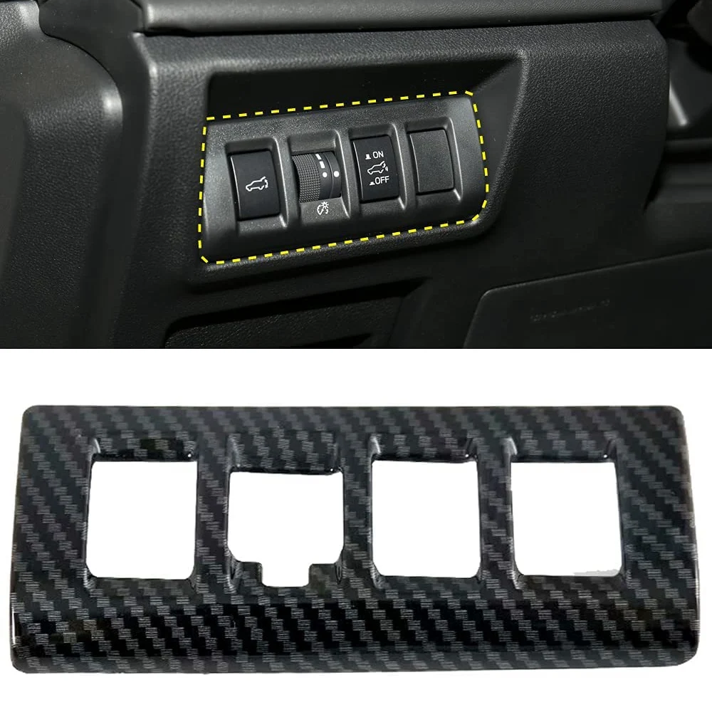 For Subaru Outback Legacy 2020 2021 Car Headlight Switch Button Cover Trim Decor Frame Accessories Carbon Fiber