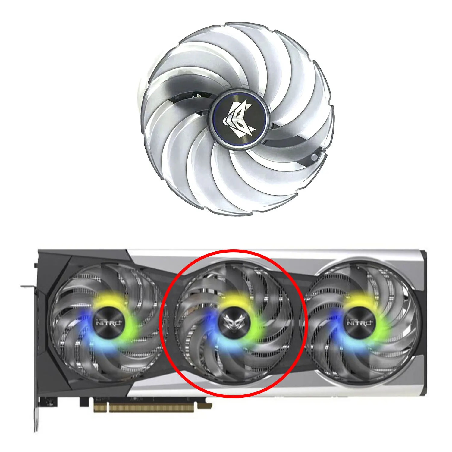 Imagem -06 - Ventilador Adequado para Sapphire Nitro Plus Amd Radeon Ventiladores 6pin Fdc10u12d9-c dc 12v 0.45a rx 6900xt Amd rx 6900 xt se