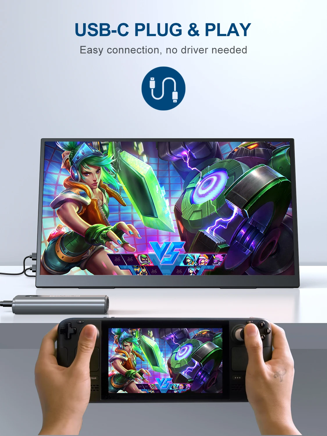 Imagem -05 - Monitor Portátil Uperfect de 185 Polegadas 100 hz 100 Srgb 1080p com Vesa e Suporte 180 ° Ajustável Fhd Sync Ips Hdr Gaming Display Segunda Tela de Viagem Ultrafina sem Moldura para Laptop