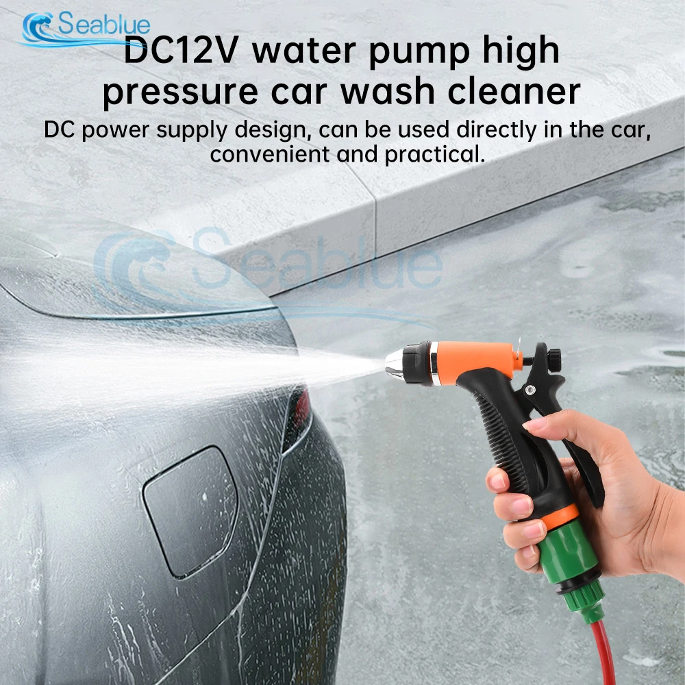 80W Portable 12V Car High Pressure Cleaning Pump Kit 6.5L/min Electric Cleaning Pump Car Garden Pet Cleaning