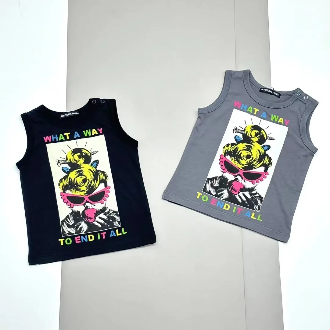 

2024 Black Super Summer Tide Brand Pacifier Blank Color Letter Cotton Children's Men's Treasure Vest