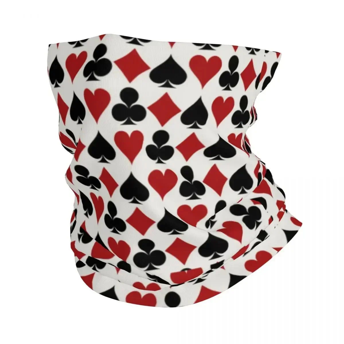 Poker Playing Card Winter Headband Neck Warmer Hiking Camping Tube Scarf Heart Spade Diamond Club Face Bandana Gaiter