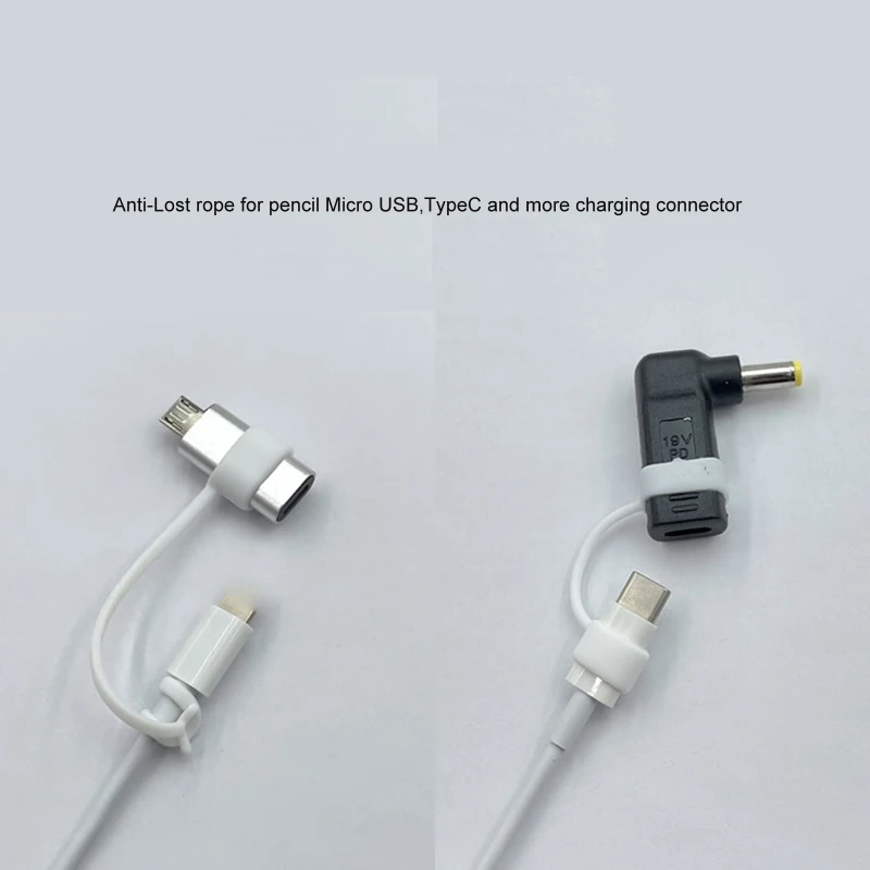 Rantai Penjaga Adaptor Pengisi Daya Selongsong Pelindung untuk Dropship USB Mikro Tipe-C DC5521