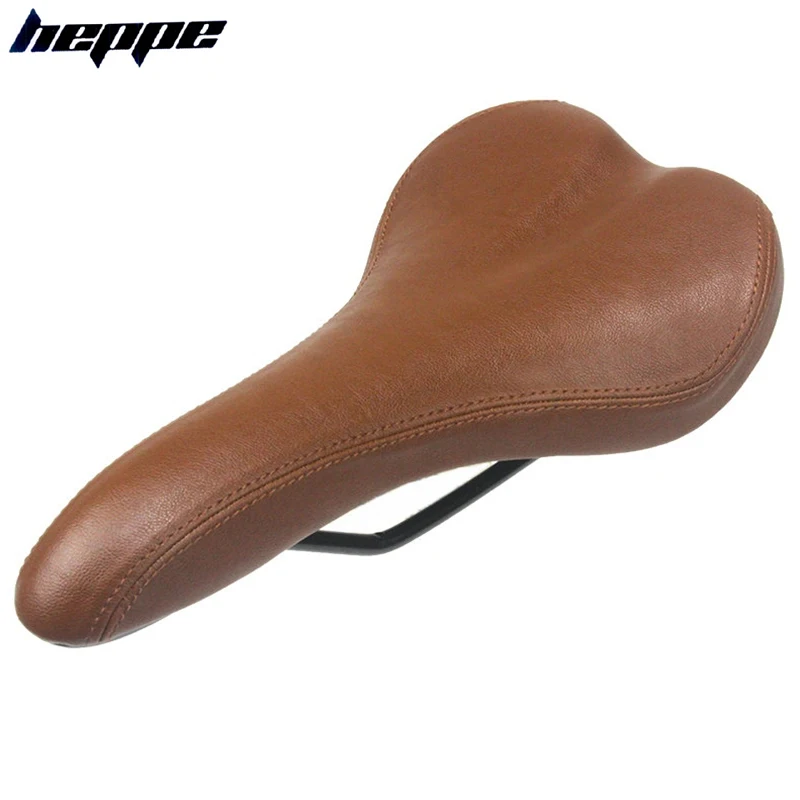 HEPPE MTB Road Bike Saddle Vintage Bike Seat Klasyczne siodełko rowerowe Retro Cushion Brązowe siodełko rowerowe ze skóry PU Części rowerowe