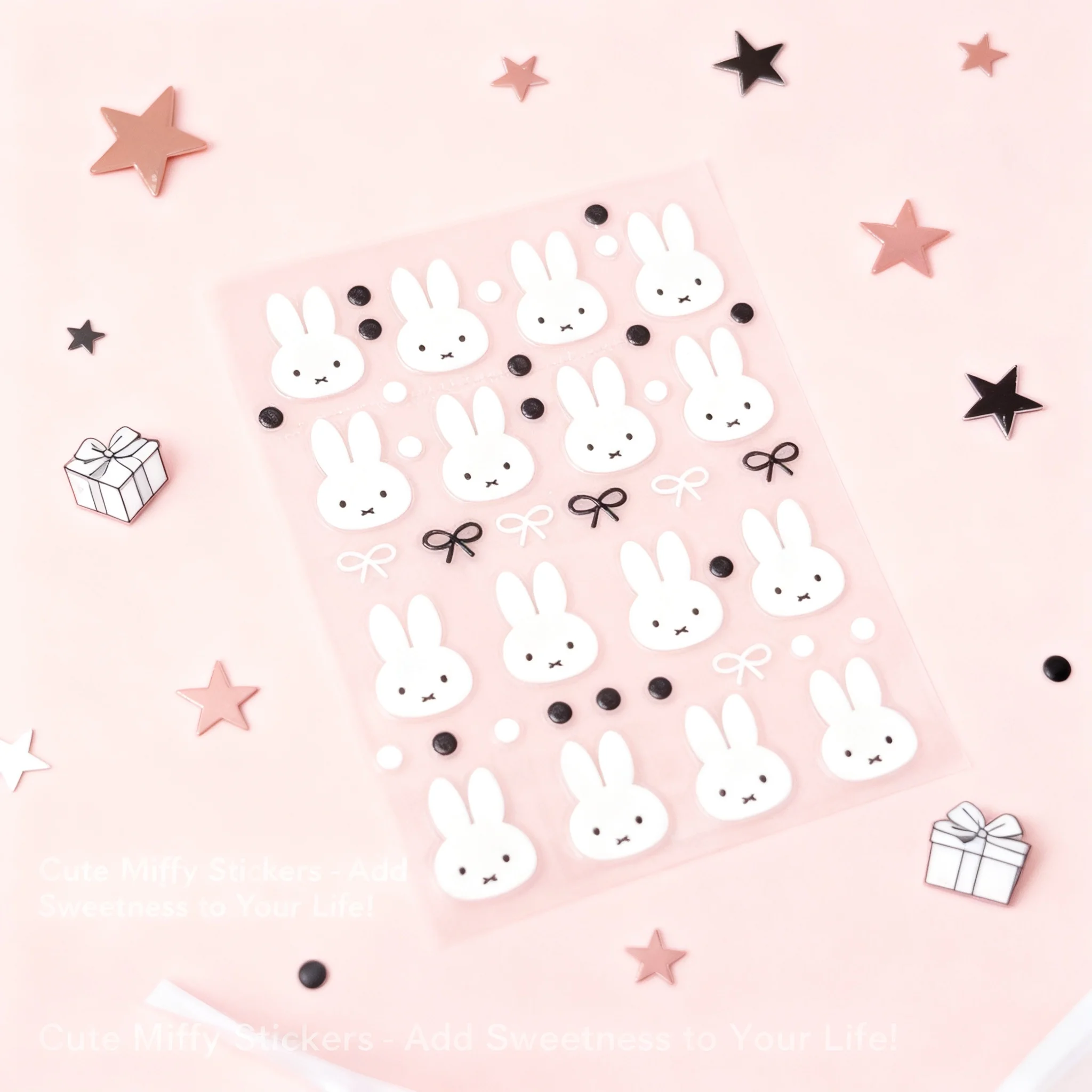 

Kawaii Miffy Cartoon 3D Stickers for Laptop Phone Water Bottle Computer DIY Decoration Girls Cute Toy Gift