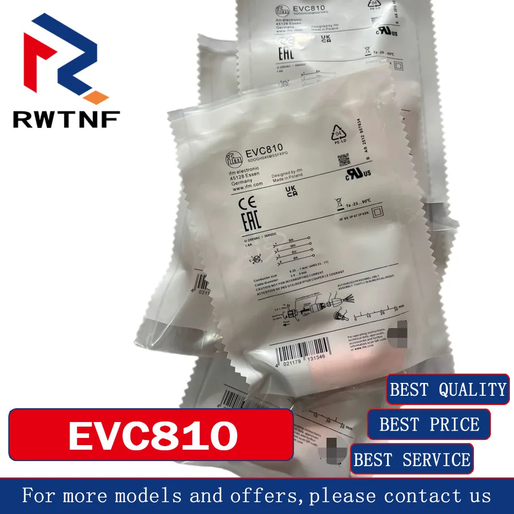 Brand New Genuine EVC810 IFM sensor connector joint,100% original warehouse stock