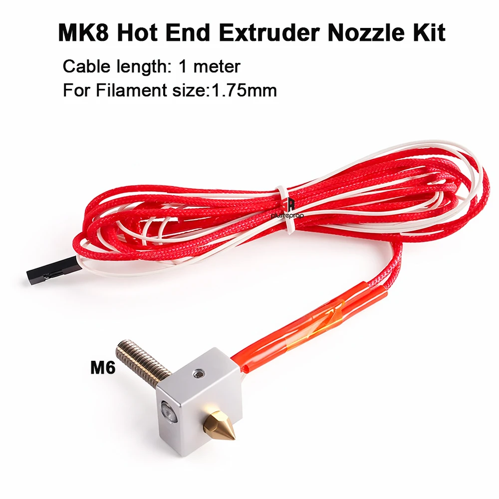 3D Printer MK8 Hot End Aluminum Heated Block with Thermistor Ceramic Heater Nozzles Kit for 1.75mm Filament 12V/24V view 5