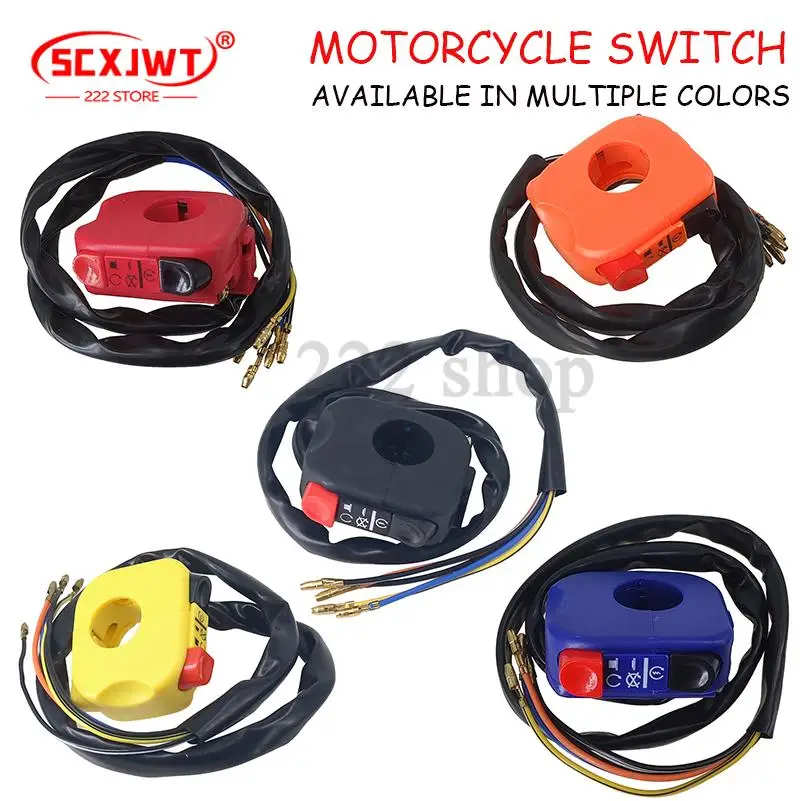 

1pcs 22mm 7/8" Right Motorcycle Switches Electric Start Flameout Kill ON OFF Button Handlebar Controller Switch Universal