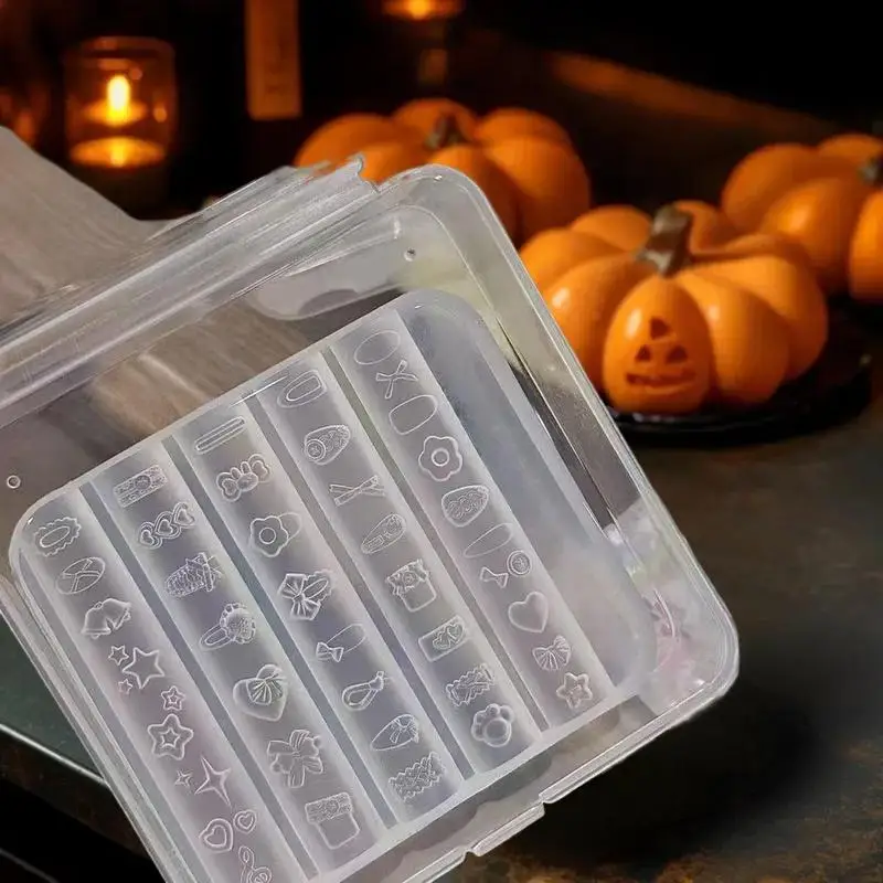 Moldes de silicona transparentes para uñas, decoración artística de uñas DIY, herramientas de diseño de manicura, molde acrílico 3D para tallar uñas, dijes