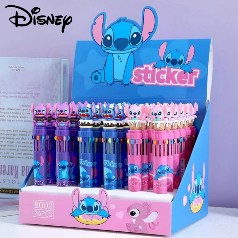 disney cartoon caneta esferografica lilo e stitch boneca estudante suprimentos caneta gel bonito artigos de papelaria atacado 10 cores 12 pcs 36 pcs 01