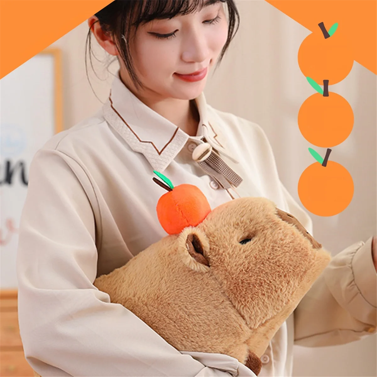 Cute Kabibala Plush Toy with Orange Headdress Soft Kabibala Plush Animal Doll Pillow It'S the Perfect Hug Gift.