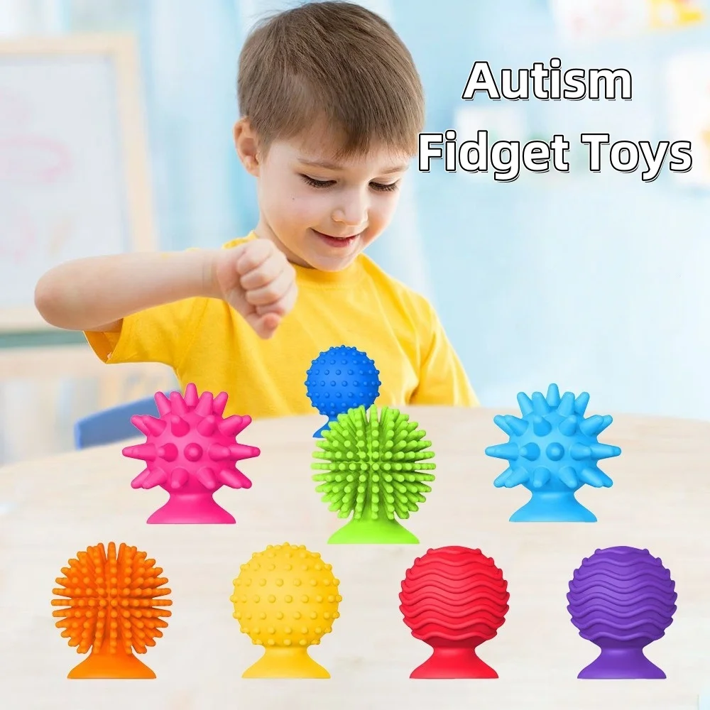 

Силиконовый сенсорный набор Fidget из 8 предметов с тематикой аутизма и текстурированным снятием стресса для детей, идея для путешествий, поездок, подарок