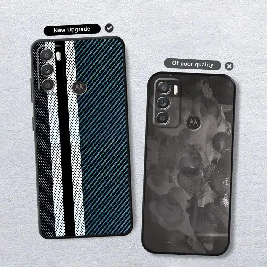 Phone Cover Case for Motorola Moto Edge 20 Pro 30 Lite G22 Edge40 G53 G30 G71 G51 G73 G50 G32 G60s G52 Geometric Carbon Fiber view 6