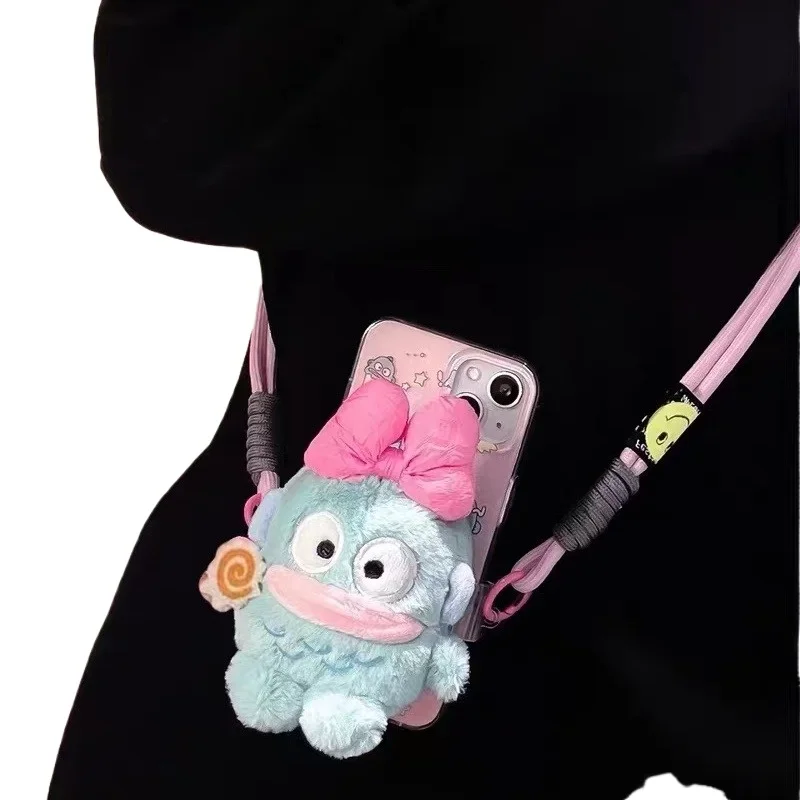 Sweet Hangyodon Anime  Sanrio Lovely Doll Phone Back Kawaii Clip Cute Cartoon Crossbody Shoulder Phone Chain Gifts Toys for Kids