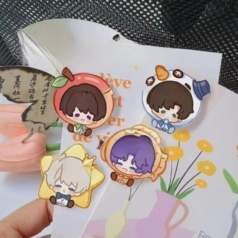 

4PCS Love and Deep Space Hair Clip Li Shen, Qi Yu, Shen Xing Hui Acrylic Student fringe edge clip cartoon cute PP clip
