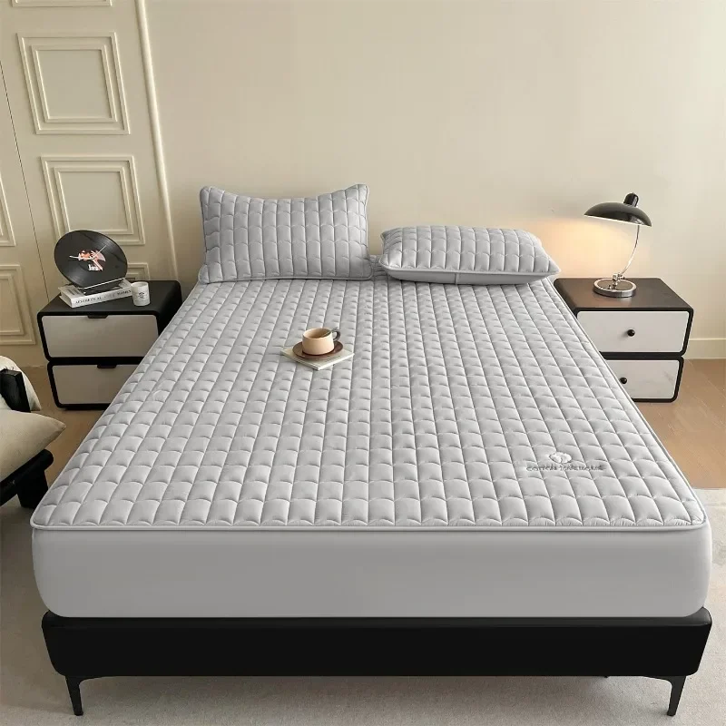 1pc100% pure cotton fitted sheet (excluding pillowcase) breathable mattress protective cover single and double sizes