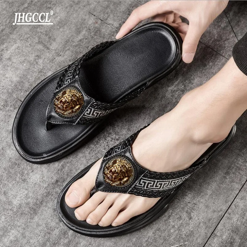 NEW Men's Slippers Designer Multi-color Beach Shoes Flops Large Size Women's Sandals Brand Luxury Slippers T6