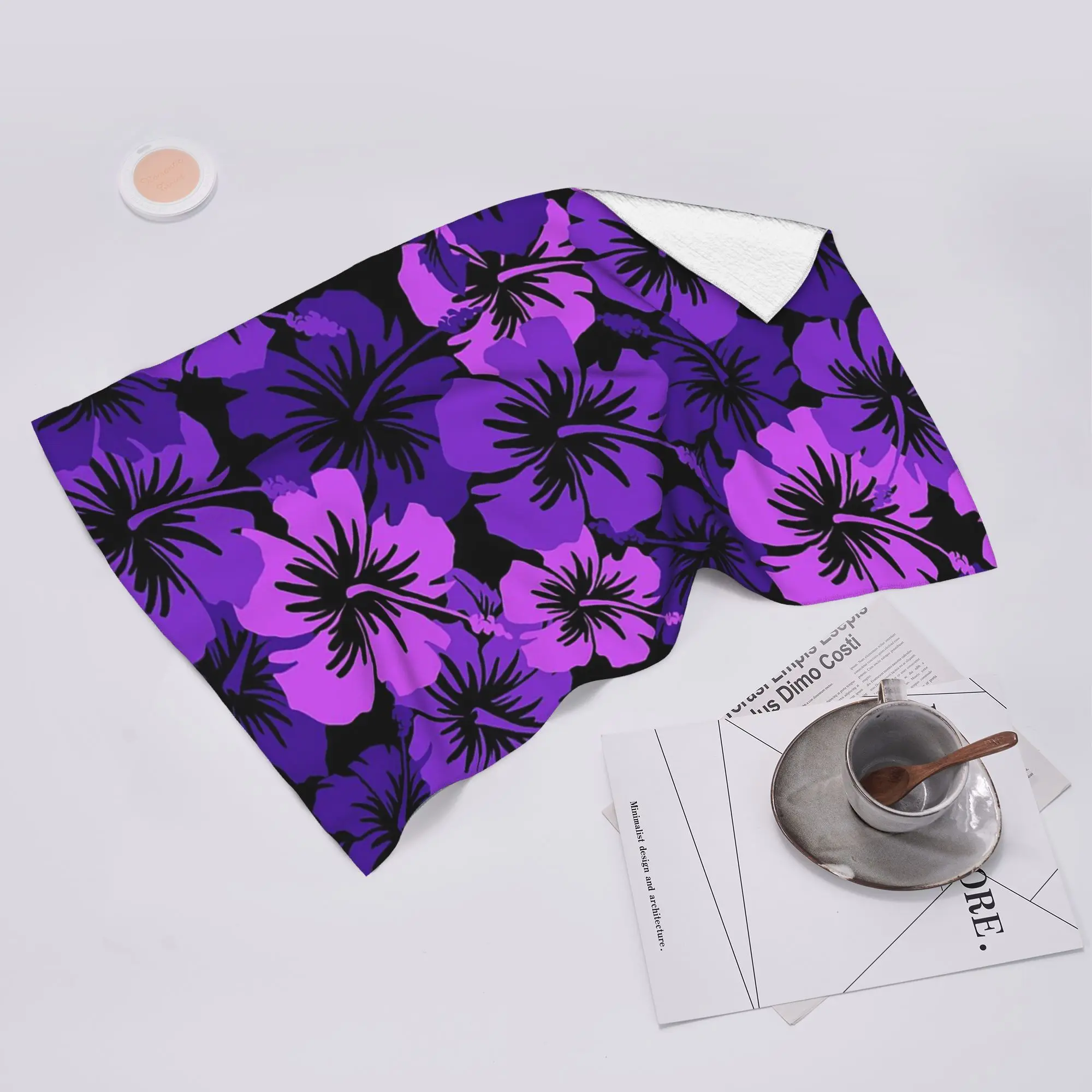 Custom Epic Hibiscus Hawaiian Floral Aloha Soft Face Towel Quick Dry Pool Bath …