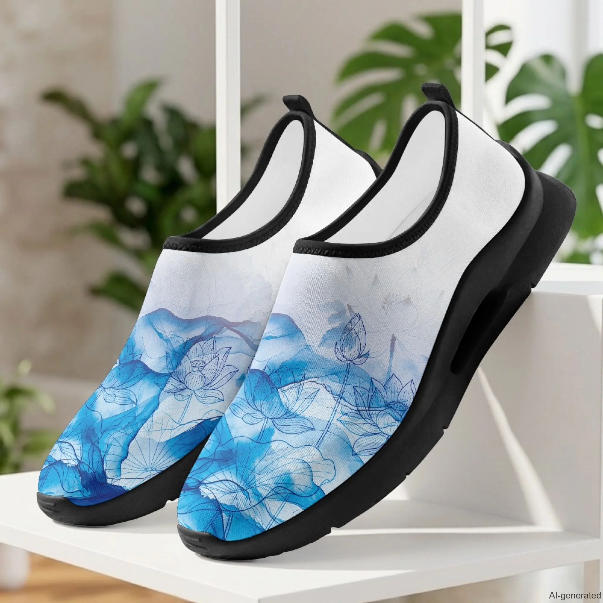 XIXIRIMIDO Women\\'s Nursing Tennis Shoes Casual Shoes Slip On Walking Shoes Men Breathable Walking Shoes Flower Shoes Woman