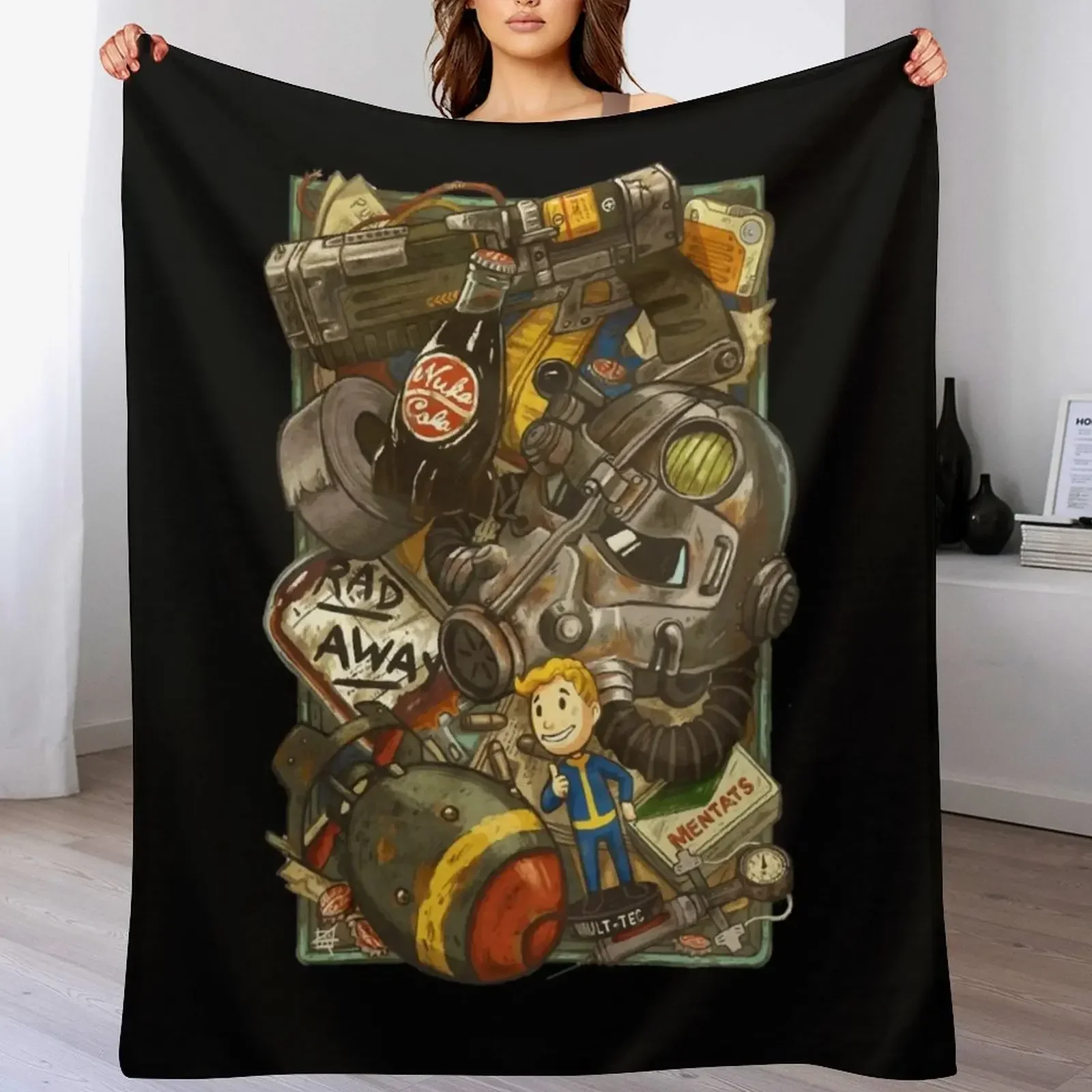 Wasteland Cache Throw Blanket Multi-Purpose Flannel Soft Luxury Blankets