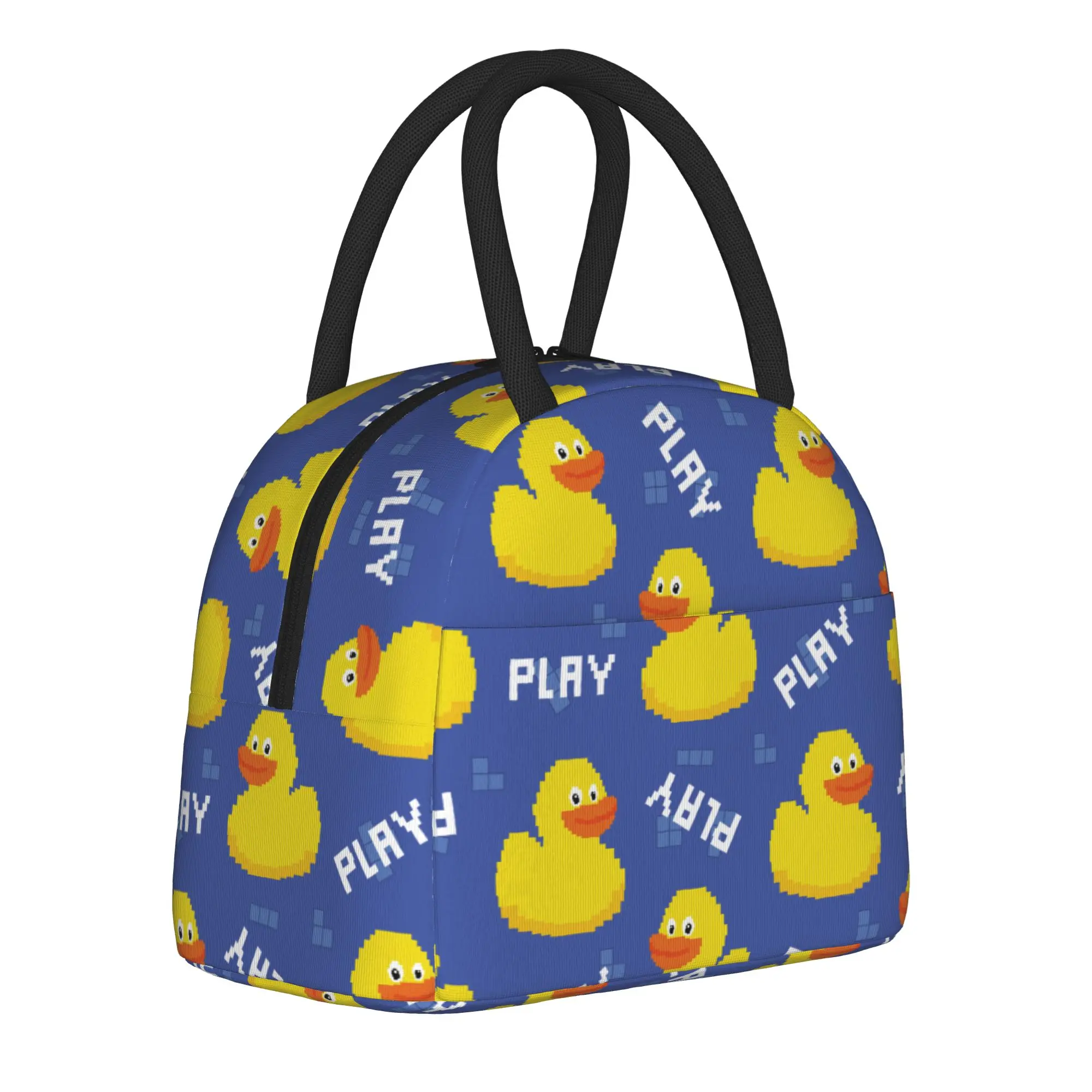 Cartoon Duck  Insulated Lunch Bag Thermal Bag Reusable  Portable Tote Lunch Box Food Bag College  Travel