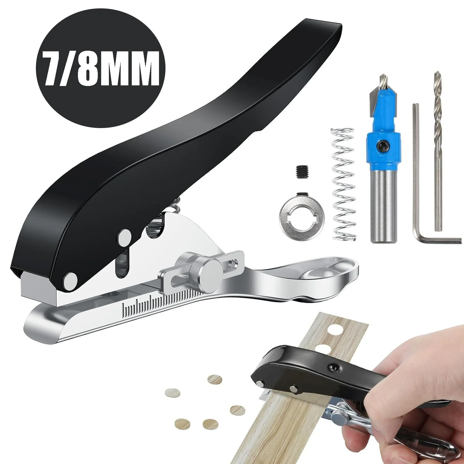 

Hole Punch 3/8 Inch-8/10mm Single Hole Punch Heavy Duty Paper Punch Portable Hand-held Puncher for Paper Cards Plastic Cardboard
