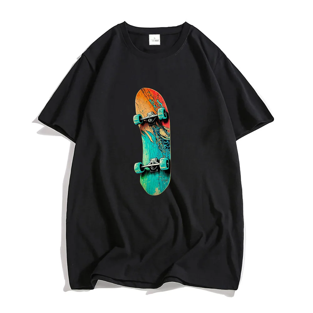 Skateboard Graphic T Shirt 100% Cotton High Quality Tshirts Hip Hop Men/women T-shirts Oversized O-neck Short Sleeve Clothing