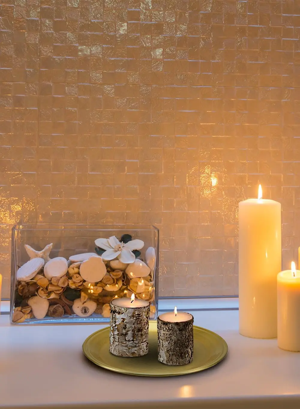 

Круглый алюминиевый поднос Serene Spaces Living диаметром 17,5 дюйма, ручная работа в Индии, декоративный поднос для туалетного столика, органайзер, сервировка